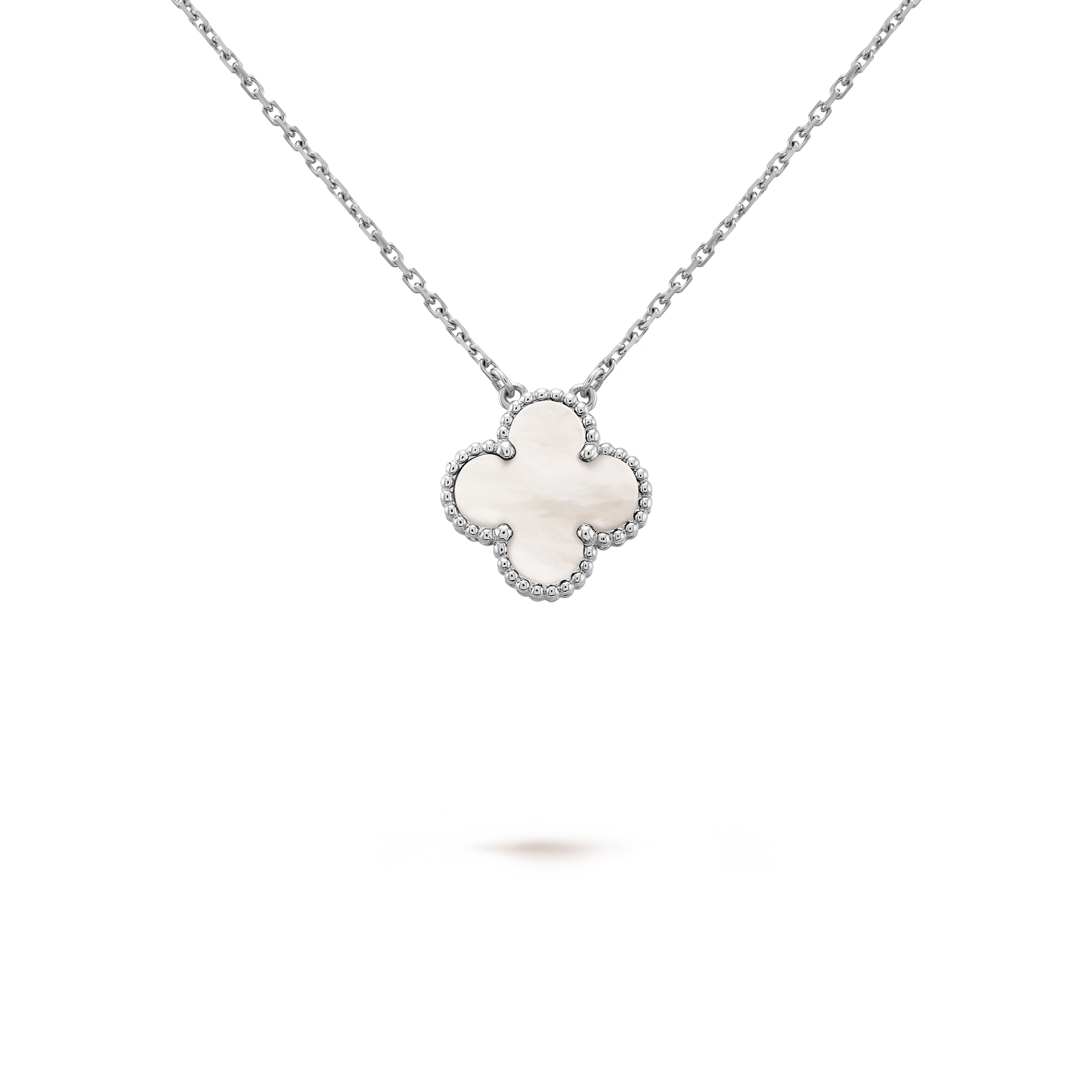 VAN CLEEF ARPELS VINTAGE ALHAMBRA PENDANT - WHITE GOLD, MOTHER-OF-PEARL  VCARF48700